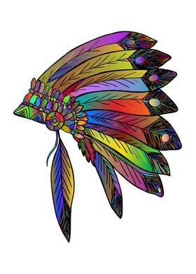 Abstract Indian war bonnet