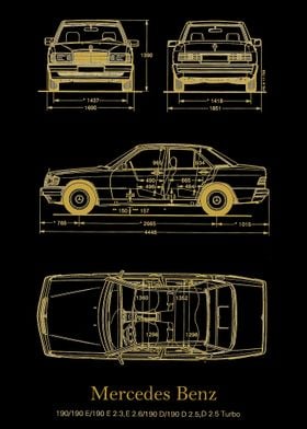 Mercedes Benz W201 gold 