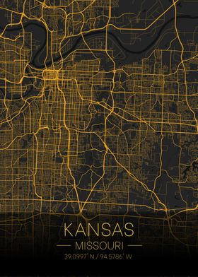 Kansas Missouri Citymap