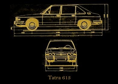 Tatra 613 Blueprint gold 