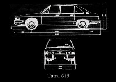 Tatra 613 Blueprint 1974 