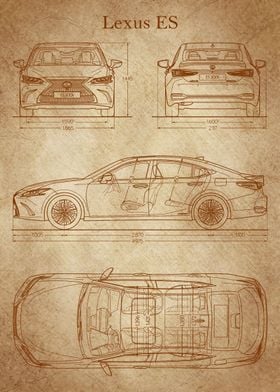 Lexus ES 2019 Blueprint 