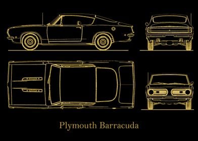 Plymouth Barracuda gold 