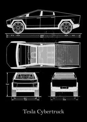 tesla cybertruck blueprint