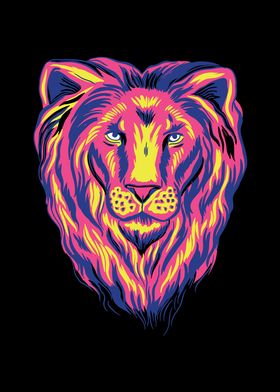 Colorful Lion Head