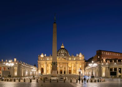 Vatican Holy City By Night