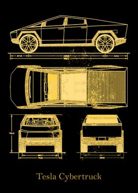 tesla cybertruck gold