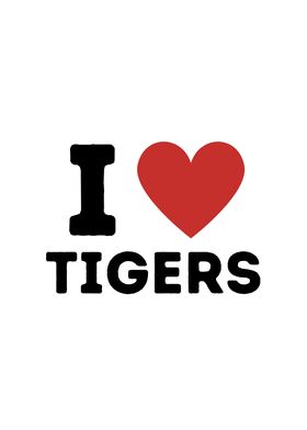 I Love Tigers Simple Heart