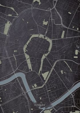 Krakow Downtown Map