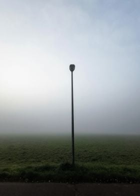 lantern in the morning fog