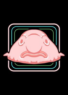 Pink blobfish, pixel art character isolated on white background. 8 bit  funny meme ugly fish icon. Old school vintage retro slot machine/video game  graphics. Deep ocean water animal logotype. Stock Vector