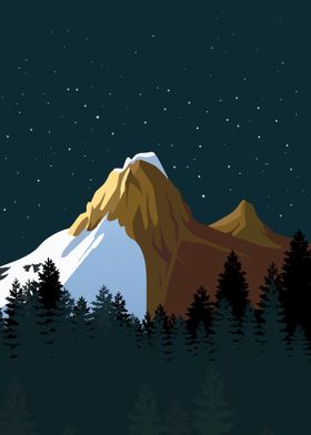 Mountain at night