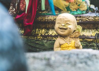 Smiling Monk Sculpture