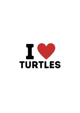 I Love Turtles Simple