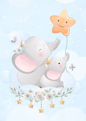 Cute doodle elephant 