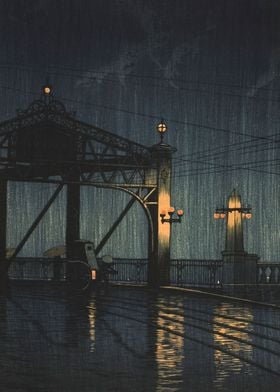 Shinohashi Bridge In Rain