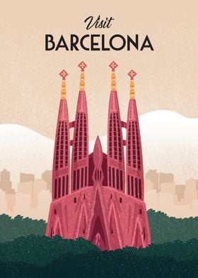 Barcelona travel poster