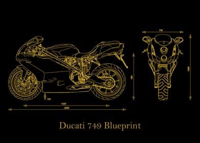 Ducati 749 Blueprint gold 