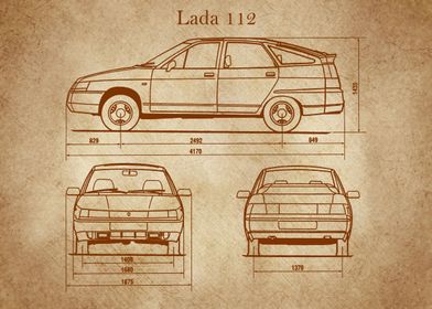 Lada 112 Blueprint old 