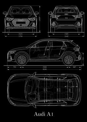 Audi A1 2019 Blueprint