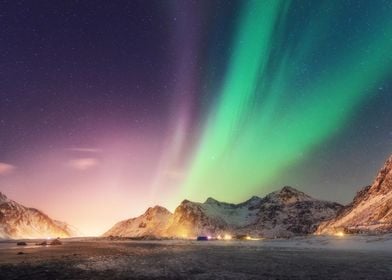 Aurora Borealis landscape