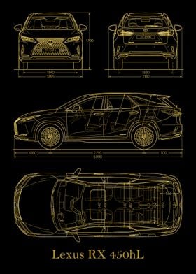 Lexus RX 450h L 2020 gold 