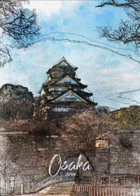 Osaka Castle Sketch