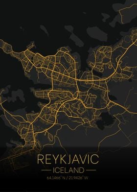 Reykjavic Iceland Citymap