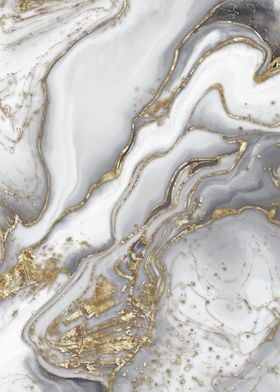 Grey marble and gold