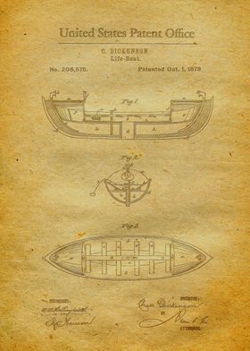 21 Life Boat Patent Print