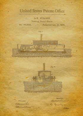 23 Tug Boat Patent Print