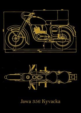 Jawa 356 Kyvacka 1956 gold