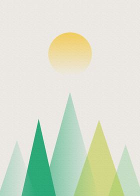 Abstract green mountains