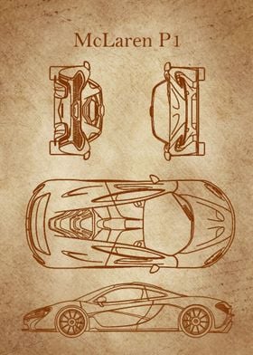 McLaren P1 Blueprint old