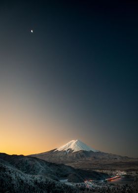 Winter Fuji at Sunrise