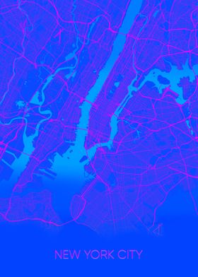 New York City Neon Map