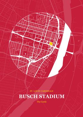 Busch Stadium Map Print