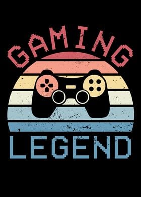 Retro Gaming Legend Sunset