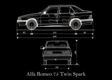 Alfa Romeo 75 Blueprint  