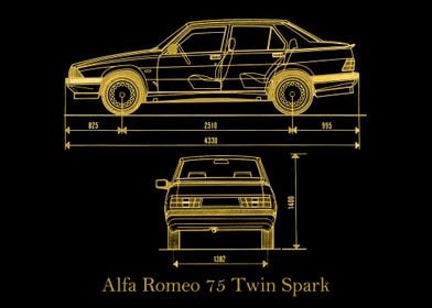 Alfa Romeo 75 gold 