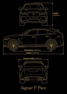 Jaguar F Pace 2020  gold 