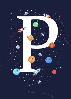 solar system in bubble letters