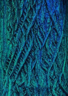 Blue turquoise Tree Trunk