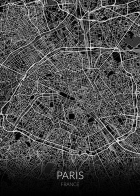 Paris Map Black