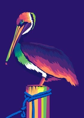 Pelican Bird pop art wpap