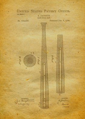 24 1894 Baseball Bat Pate