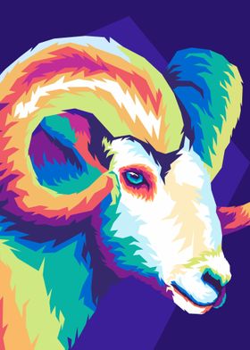 Goat Pop art portrait