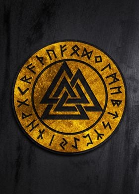 Valknut Viking symbol Gold