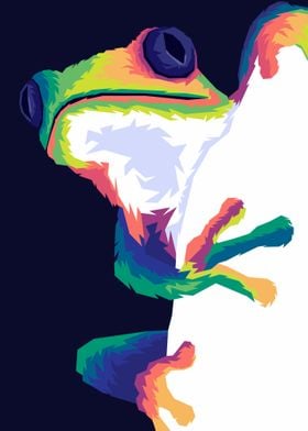Frog pop art portrait