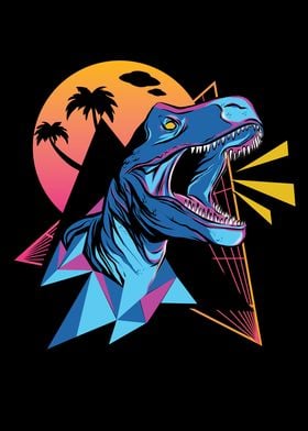 Vaporwave Dino Rex Retro